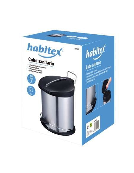 CUBO PEDAL INOX SATIN / PP 5 L. HABITEX