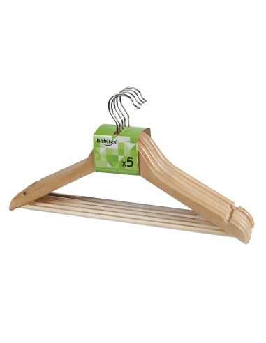 PERCHA MADERA RECTA. JGO. 5 UN.  HABITEX