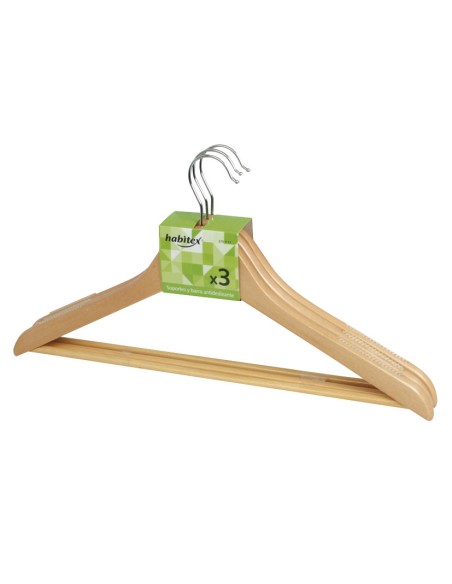 PERCHA MADERA RECTA. JGO. 3 UN.  HABITEX