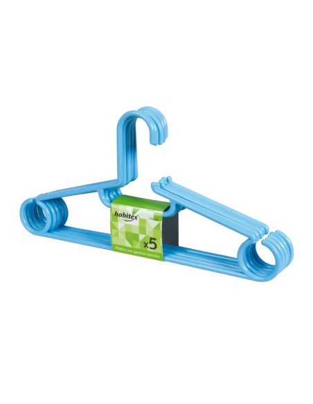 PERCHA PLASTICO 5 UN. 40CM AZUL HABITEX