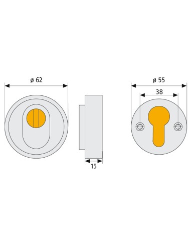 ESCUDO DE SEGURIDAD PARA CILINDRO. LATÓN