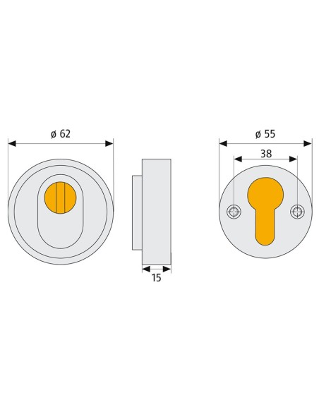 ESCUDO DE SEGURIDAD PARA CILINDRO. LATÓN