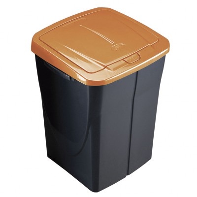 CUBO ECOBIN 45L. CON TAPA NARANJA