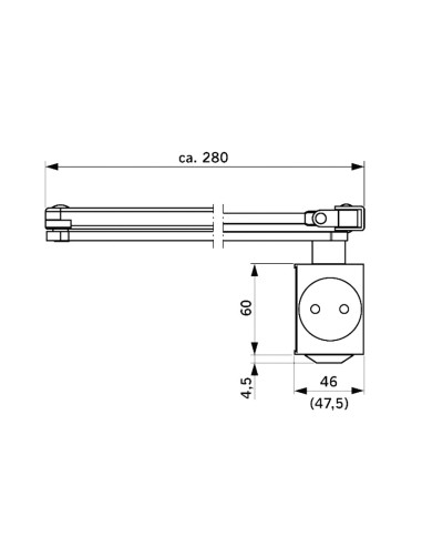 BRAZO NORMAL. PARA CIERRAP TS83. PLATA.