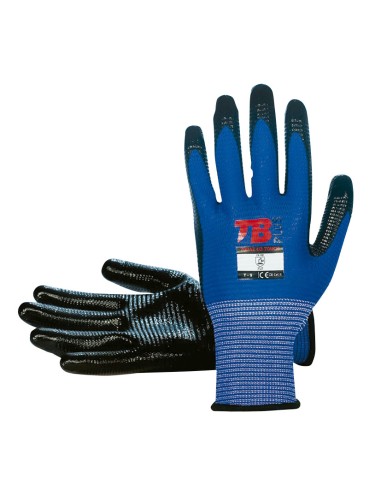 GUANTE POL/NIT. AZUL/NEGRO T/10