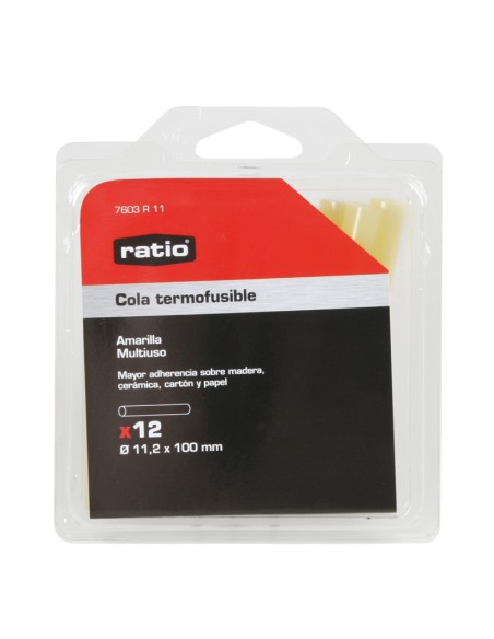 COLA TERMOFUSIBLE AMAR.Ø 11,2X100MM 12UN