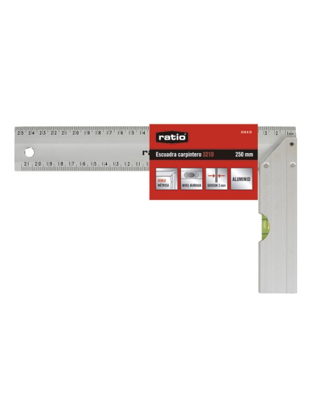 ESCUADRA CARPINTERO GRAD.25 CM.RATIO