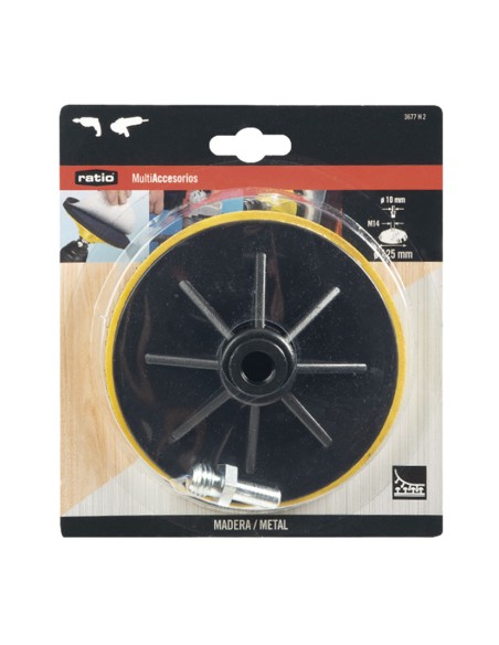 PLATO AUTOGRIP 125MM. M14 INCLUY.EJE Ø10