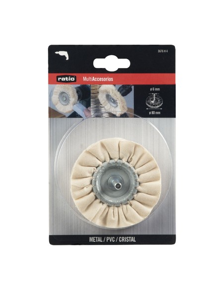 DISCO DE TELA Ø80MM.CON VASTAGO 6MM.