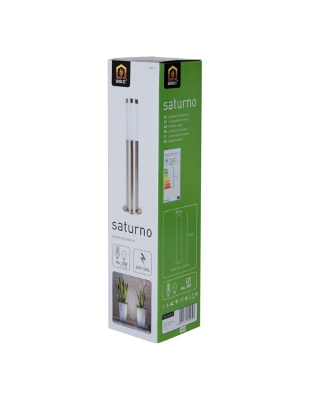 SOBREMURO EXTERIOR SATURNO INOX. E27 20W