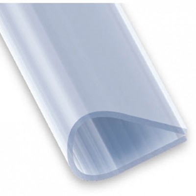 Perfil sujeta-papeles PVC transparente 1m.