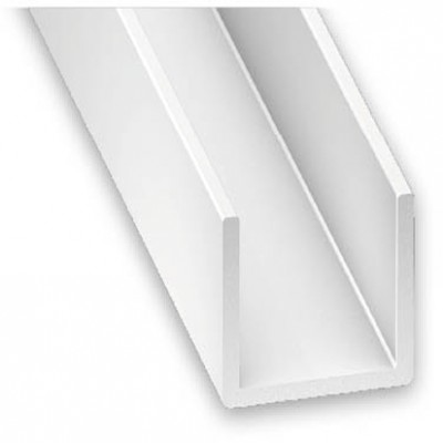 U PVC blanco 10x12x10x1 interior 10mm 1m.