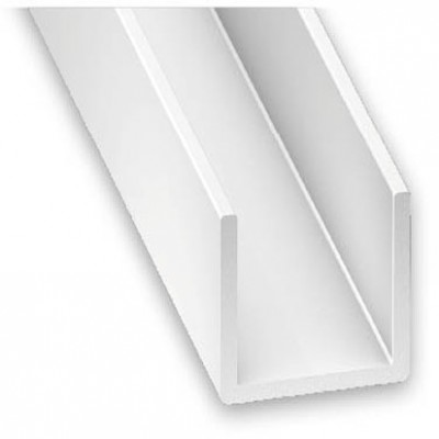 U PVC blanco 10x18x10x1 interior 16mm 1m.