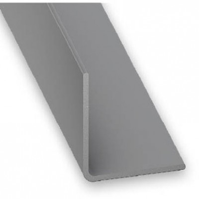 Angulo PVC gris aluminio 15x15 1m.