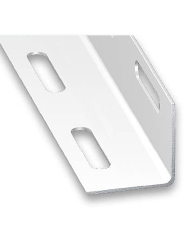 Angulo perforado  acero PEF blanco 27x27 1m.