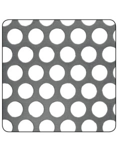 Chapa acero bruto perforada redondo (Ø8mm) 500x500x1mm