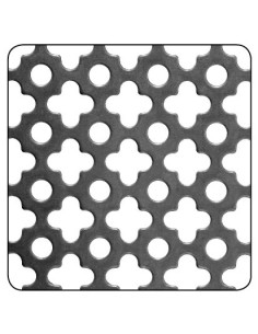 Chapa acero bruto perforada trébol 500x500x1mm