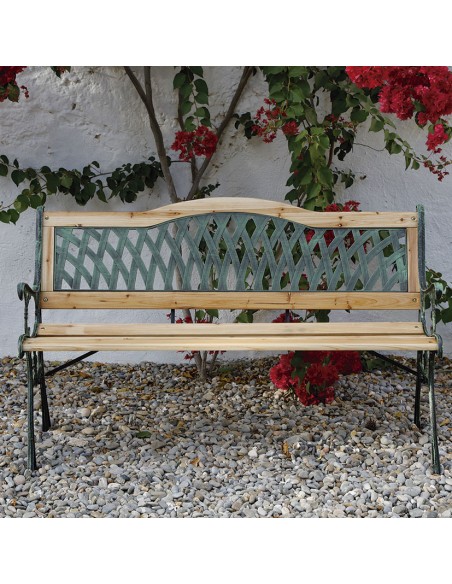 BANCO FORJA 122 CM RESPALDO PLAST.