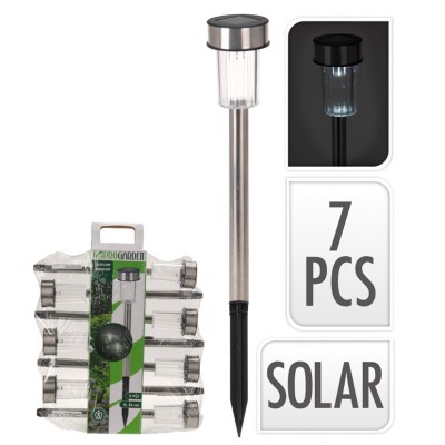 SET 7 ESTACA SOLAR ACERO INOX. 36,5CM