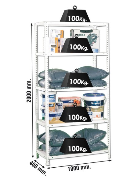 ESTANTERIA COMFORT PLUS 5/400 BLANCO