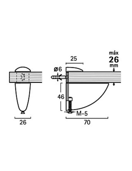 SOPORTE EST.3-26 MM.2 UDS. CR.MATE. EHL