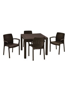 MESA QUARTED MARRÓN 94X94X74 CM 2