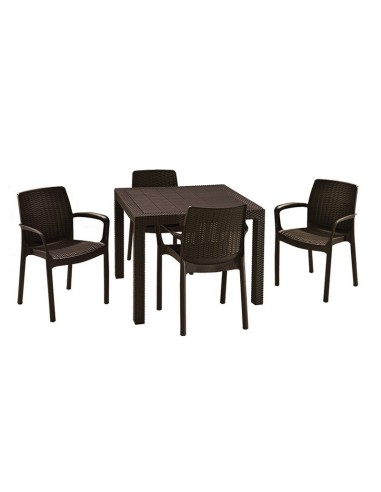 MESA QUARTED MARRÓN 94X94X74 CM