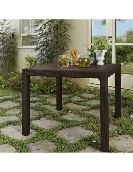 MESA QUARTED MARRÓN 94X94X74 CM