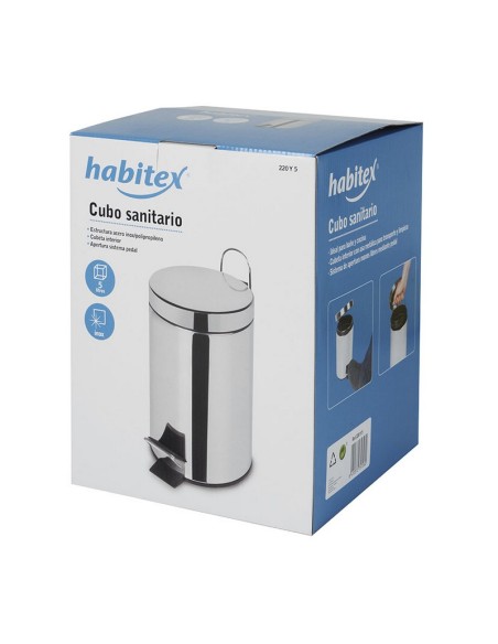 CUBO PEDAL ACERO INOX. 5 LITROS HABITEX