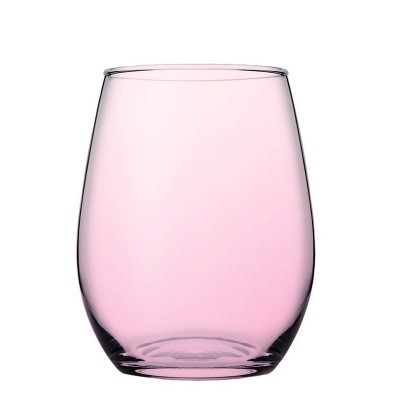 VASO CRISTAL AMBER 350CC. 6 UN. ROSA