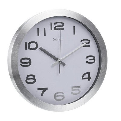 RELOJ PARED 30 CM. INOX BCO. NEGRO