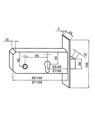 CERRADURA CAYS EMBUTIR 70F.LTD.E7D