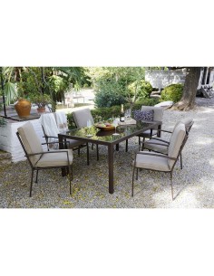 CONJ. MADEIRA. 6 SILLONES+COJINES 2