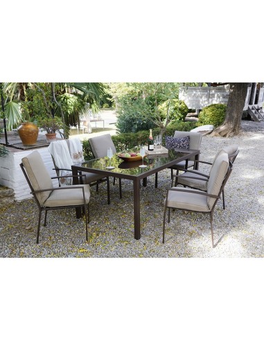 CONJ. MADEIRA. 6 SILLONES+COJINES