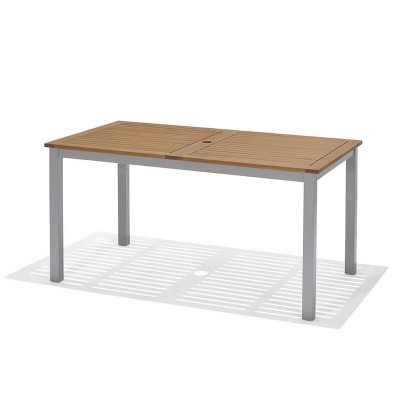 MESA ALUMINIO/MADERA 140X80XH74 CM.