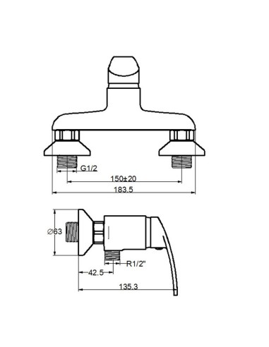 GRIFO MONOMANDO DUCHA CRONOS F. BOET