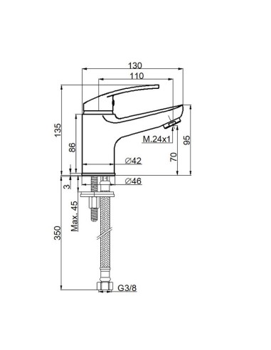 GRIFO MONOMANDO LAVABO CRONOS F. BOET