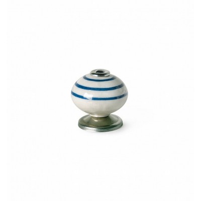 POMO-PORCELANA/ACERO ETNICO D39 RAYAS AZULES e501