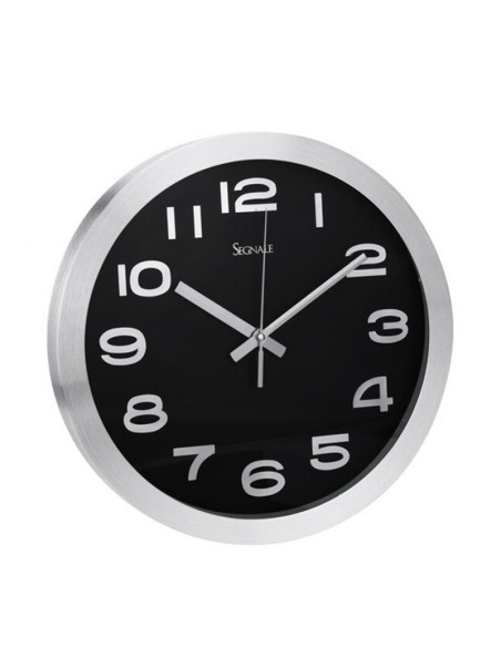 RELOJ PARED 30 CM. INOX BCO. NEGRO