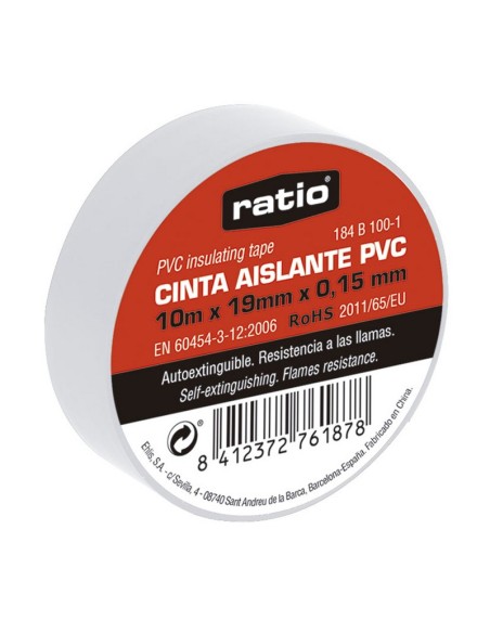 CINTA AISLANTE 19X10M.BLANCA 0,15MM