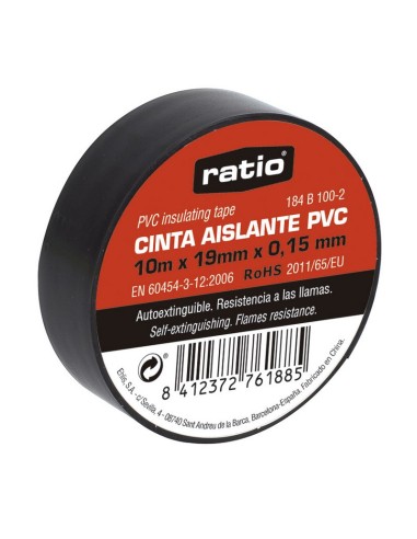 CINTA AISLANTE 19X10M NEGRA 0,15MM