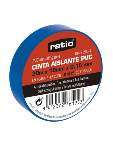 CINTA AISLANTE 19X20M AZUL  0,15MM
