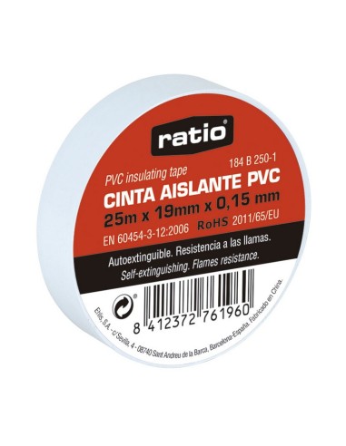 CINTA AISLANTE 19X25M BLANCA  0,15MM