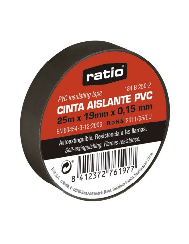 CINTA AISLANTE 19X25M NEGRA   0,15MM