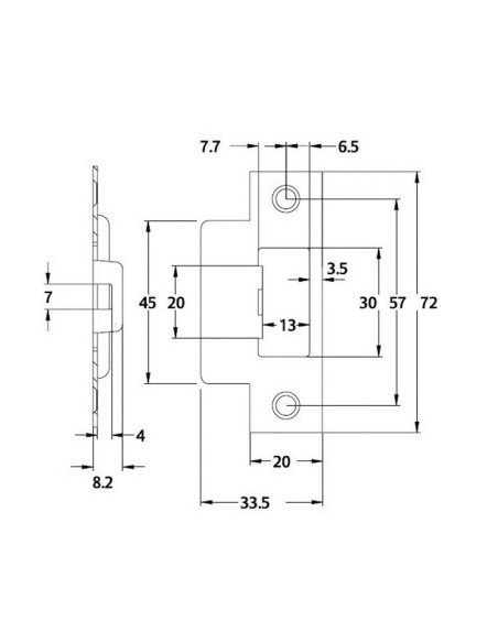 PICAPORTE UNIF.134U 70MM LATONADO