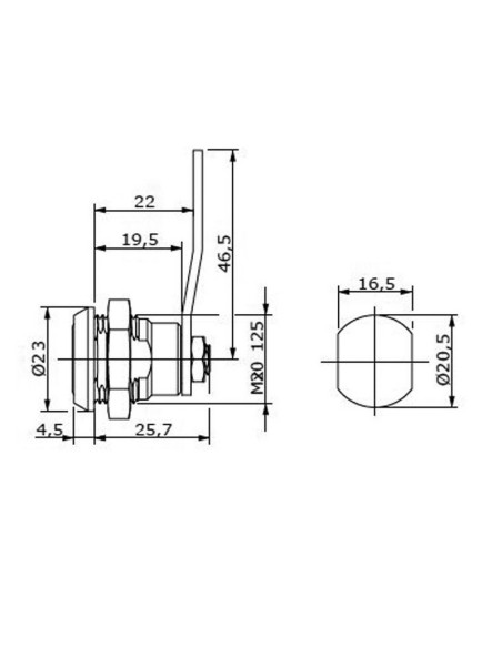 CERRADURA BUZON PALA LARGA CROMADA