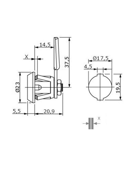 CERRADURA BUZÓN. PRESIÓN. LENG.RECTA.