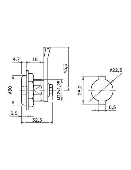 CERRADURA  ARMARIO. TRIANGULAR. CROMADA.