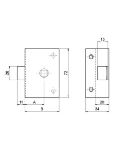 PICAPORTE SOBREPONER 234  60 mm 2