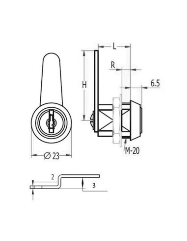 CERR.BUZÓN 135 LENG.CURVA C-35-03 18,5mm